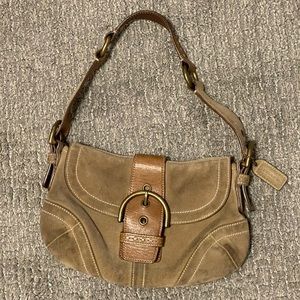 Coach Suede Soho Buckle Flap shoulder bag